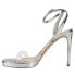 Nine West Zadie Ankle Strap Platform Womens Silver Dress Sandals ZADIE8-099