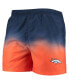 Фото #3 товара Men's Navy, Denver Broncos Dip-Dye Swim Shorts
