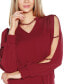 Фото #5 товара Black Label Women’s Split-Sleeve Chain-Neck Keyhole Top