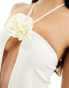 Фото #4 товара Candypants cut out halter flower detail swimsuit in cream