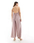 Фото #4 товара ASOS DESIGN plunge v neck halter jumpsuit in mauve