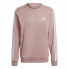 Фото #1 товара Толстовка без капюшона мужская Adidas Essentials French Terry 3 Stripes Розовый