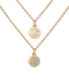 Фото #1 товара GUESS gold-Tone 2-Pc. Set Crystal Celestial Pendant Necklaces, 16" + 2" extender