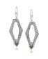 Фото #3 товара Sterling Silver and Geometric Shape Tiger's Eye Gemstone Lever Back Earrings