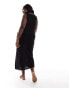 ONLY Curve open knit maxi dress in black