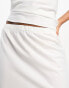 Pieces Bride To Be satin slip midi skirt co-ord in white