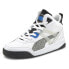 Фото #2 товара Puma Backcourt Mid Retro Basketball Mens White Sneakers Athletic Shoes 381129-0