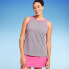 Фото #2 товара Lands' End Women's UPF 50 Geo Print High Neck Tankini Top - Pink/Orange L