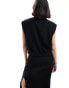 Pimkie tailored sleeveless pocket detail jacket in black