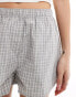 Weekday Cerci boxer style shorts in grey check