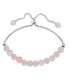 ფოტო #3 პროდუქტის Genuine Stone Bead Adjustable Bracelet in Silver Plate