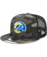 Фото #1 товара Men's Urban Camo Los Angeles Rams 9FIFTY Trucker Snapback Hat