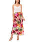 Фото #3 товара Women's Floral-Print Pull-On A-Line Midi Skirt