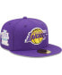 Фото #2 товара Men's Purple Los Angeles Lakers 17x NBA Finals Champions Pop Sweat 59FIFTY Fitted Hat