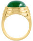 ფოტო #3 პროდუქტის EFFY® Men's Dyed Jade Cabochon Ring in Gold-Plated Sterling Silver