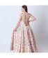 ფოტო #2 პროდუქტის Women's White Silk Jacquard Gown