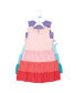 Big Girls Cotton Dresses, Ombre Coral Teal