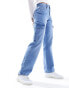 ONLY Riley high waisted straight cargo jeans in light blue wash Голубой, W26 L34 - фото #4