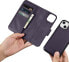 iCarer iCarer Wallet Case 2in1 etui iPhone 14 skórzany pokrowiec z klapką Anti-RFID ciemnofioletowy (WMI14220725-DP)