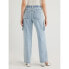 Фото #4 товара Scoop Low Slung Wide Leg Cargo Jeans Women's 4 Light Blue Cotton Pull-On Solid