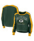 ფოტო #1 პროდუქტის Women's Green Green Bay Packers Plus Size Colorblock Long Sleeve T-shirt