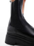 Bershka cleated sole chunky chelsea boots in black