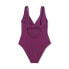 Фото #5 товара Women's Ribbed Plunge Twist-Front One Piece Swimsuit - Shade & Shore Purple L