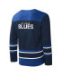 ფოტო #4 პროდუქტის Men's Navy, Blue St. Louis Blues Cross Check Jersey V-Neck Long Sleeve T-shirt