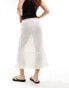 Фото #2 товара Weekday Pixi tiered semi sheer midaxi skirt in white