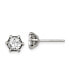 Stainless Steel Antiqued and Polished CZ Earrings