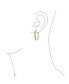 ფოტო #2 პროდუქტის Round Channel Set CZ Large Hoop Earrings Stardust Brush Matte Finish Channel Set CZ Gold Plated Stainless Steel 2 In Diameter