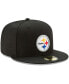 Фото #5 товара Men's Black Pittsburgh Steelers Omaha 59FIFTY Fitted Hat