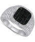 ფოტო #1 პროდუქტის Men's Black & White Diamond Ring (3/4 ct. t.w.) in Sterling Silver