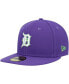Men's Purple Detroit Tigers Lime Side Patch 59FIFTY Fitted Hat