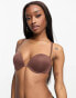 ASOS DESIGN moulded multiway strapless bra with clear centre in brown