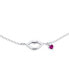 Фото #2 товара Lover Sexy Kissing Lip Red Heart CZ Charm Anklet Link Ankle Bracelet For Women Teen For Girlfriend .925 Sterling Silver 9-10 Inch Adjustable