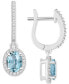 ფოტო #1 პროდუქტის Aquamarine (1-3/8 ct. t.w.) & Diamond (1/3 ct. t.w.) Leverback Drop Earrings in Sterling Silver