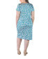 ფოტო #2 პროდუქტის Plus Size Short Sleeve V-neck Faux Wrap Dress