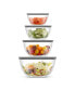 Фото #1 товара Joyful 4 Piece Glass Mixing Bowls with Lids Set