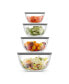 Joyful 4 Piece Glass Mixing Bowls with Lids Set