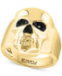 ფოტო #1 პროდუქტის EFFY® Men's Black Spinel Skull Ring (1/3 ct. t.w.) in 14k Gold-Plated Sterling Silver