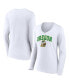 ფოტო #1 პროდუქტის Women's White Oregon Ducks Evergreen Campus Long Sleeve V-Neck T-shirt
