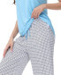 ფოტო #3 პროდუქტის Women's Solid 2 Piece Tank Top with Printed Wide Pants Pajamas Set