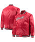 ფოტო #1 პროდუქტის Men's Red Chicago Bulls Big and Tall Hardwood Classics Raglan Satin Full-Snap Jacket