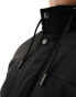 ONLY & SONS parka with borg lined hood in black