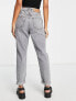 River Island mom high rise jean with rip detail in grey
