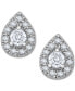 ფოტო #3 პროდუქტის Diamond Pear-Shaped Halo Stud Earrings (1/4 ct. t.w.) in 14k White Gold