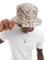 Karl Kani signature reversible bucket hat in beige paisley