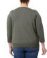 ფოტო #2 პროდუქტის Plus Size Novelty-Button 3/4-Sleeve Cardigan Sweater