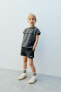 Plush washed-effect t-shirt and bermuda shorts co-ord